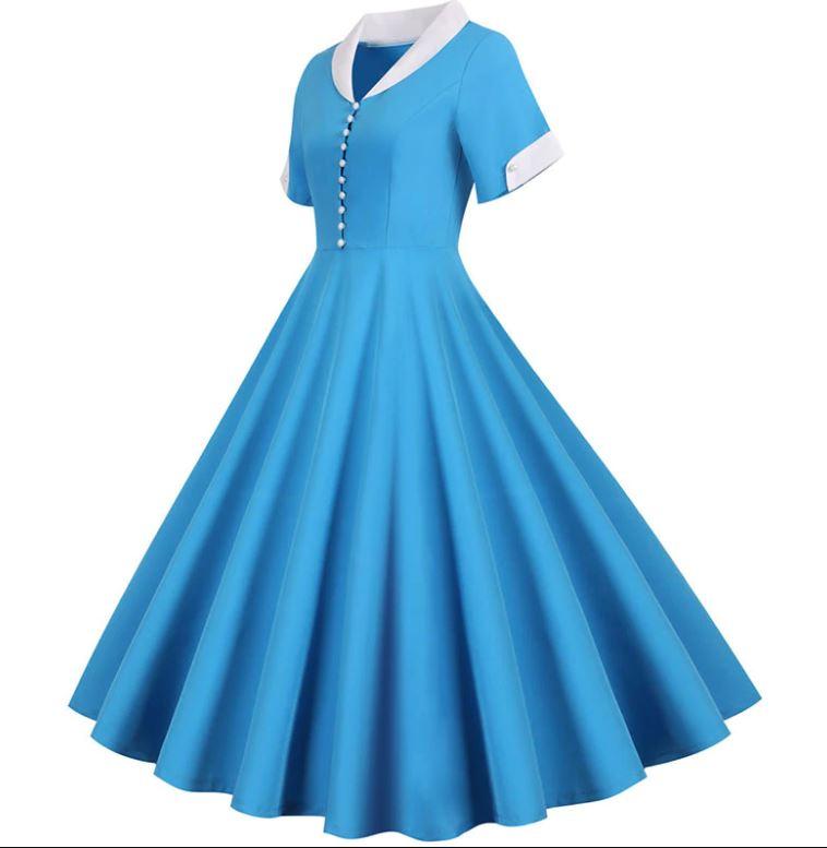 Vintage 50s Dress Sky Blue