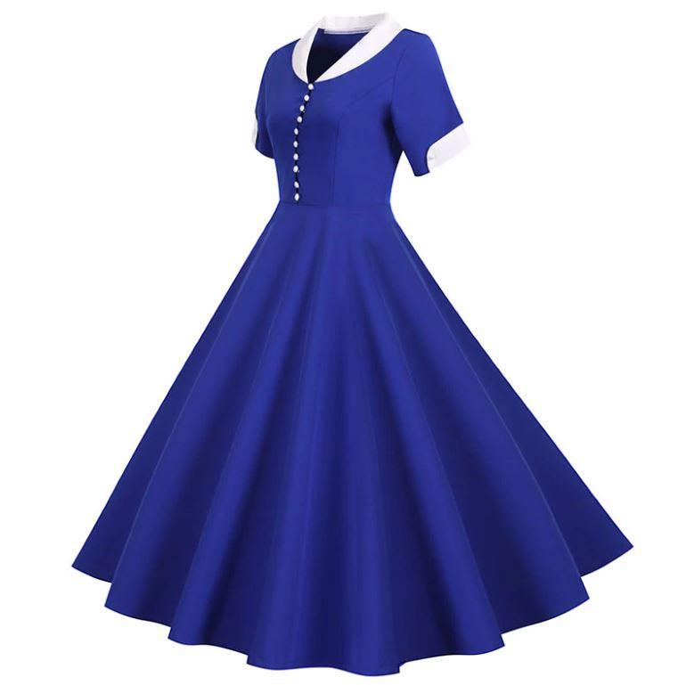 Vintage 50s Blue Dress