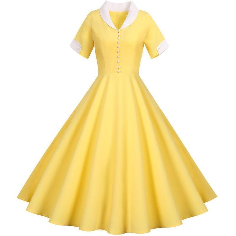 Yellow 50s Vintage Dress