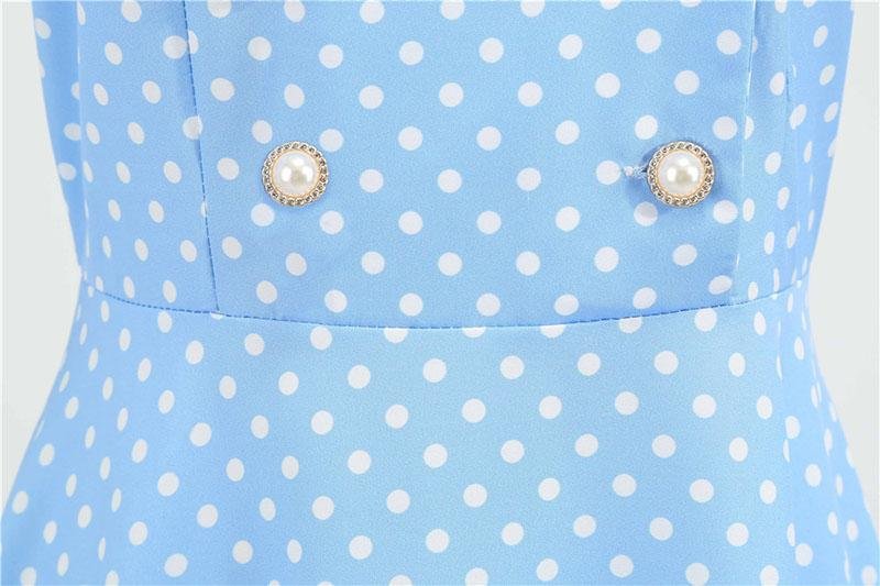 50s Sky Blue Polka Dot Dress
