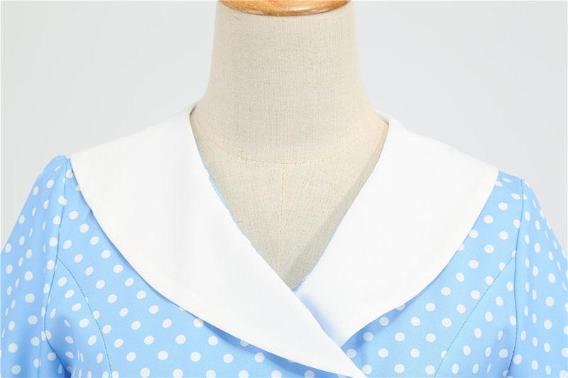 50s Sky Blue Polka Dot Dress
