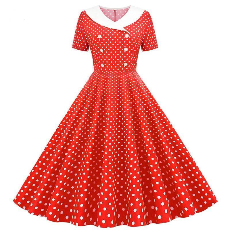 Red And White 50s Dress