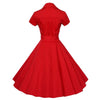 Solid Red 1950s Vintage Dress