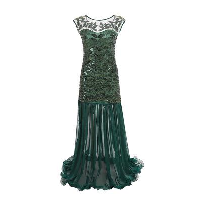 Vintage 1920s Flapper Dress Green