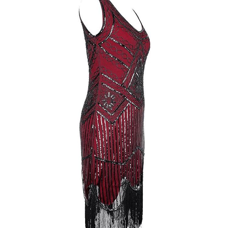 Vintage 1920s Gatsby Dress Burgundy