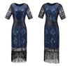 Vintage 1920s Gatsby Long Blue Dress