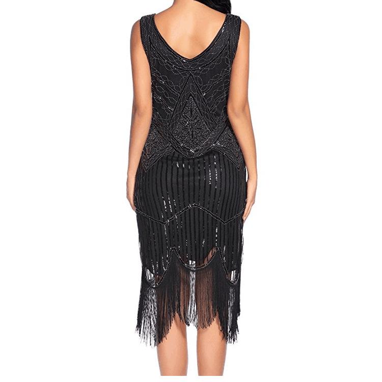 Vintage 1920s Gatsby Dress Black