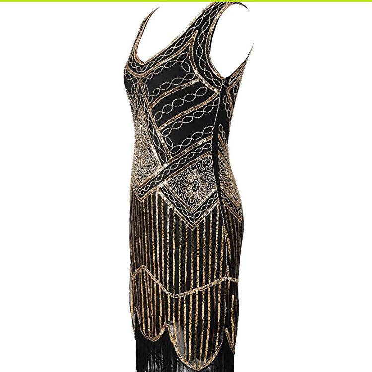 Vintage 1920s Gatsby Dress Gold