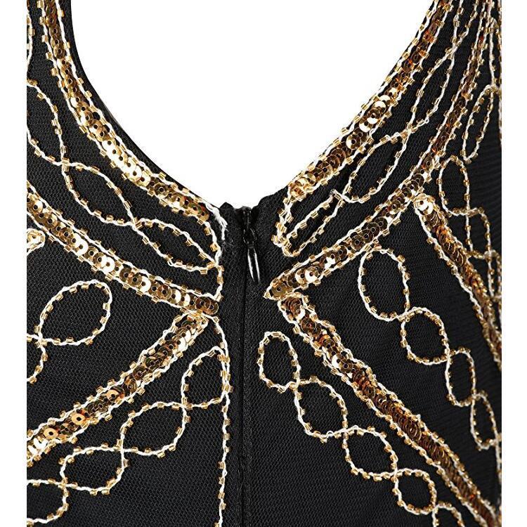 Vintage 1920s Gatsby Dress Gold