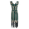 Vintage 1920s Gatsby Dress Green