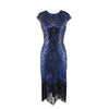 Blue Black Art Deco Plus Size 1920s Vintage Dress