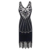Black Silver Plus Size 1920s Vintage Dress