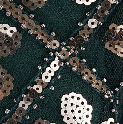 Green Gold Plus Size 1920s Vintage Dress