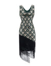 Green Gold Plus Size 1920s Vintage Dress