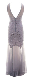 Vintage 1920s Dress Long Gray