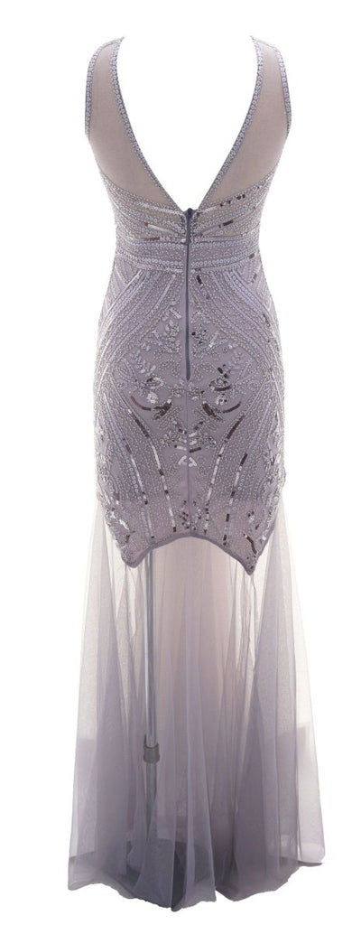 Vintage 1920s Dress Long Gray