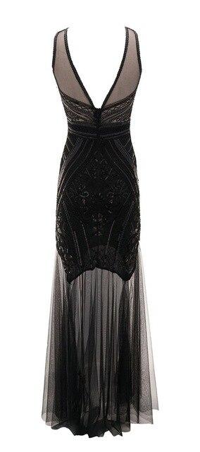 Vintage 1920s Dress Long Black