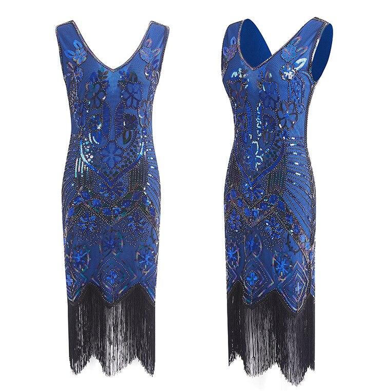 Paris Vintage 1920s Dress Blue