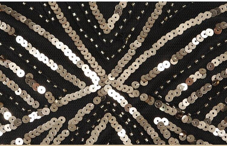 1920s Retro Black Gold Vintage Dress