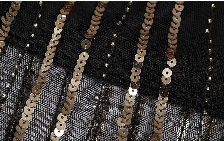 1920s Retro Black Gold Vintage Dress