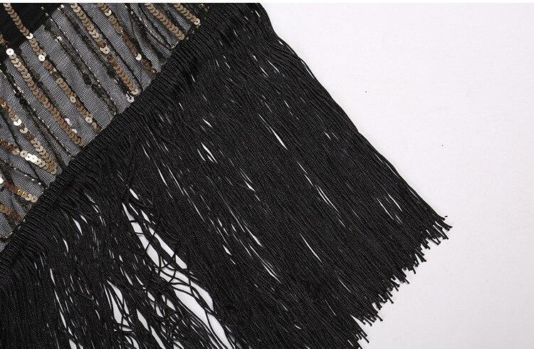 1920s Retro Black Gold Vintage Dress