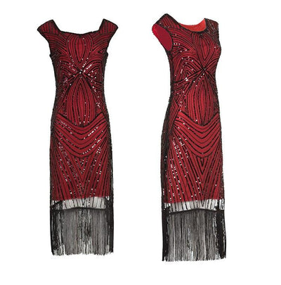 Red Retro 20s Vintage Dress