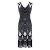 Vintage 1920s Dress Sequins Black Silver