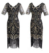 1920s Dress Gold Lace