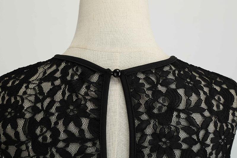 Vintage Black Polka Dot Lace Dress