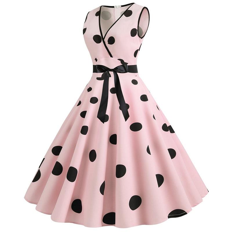 V-Neck 50s Dress