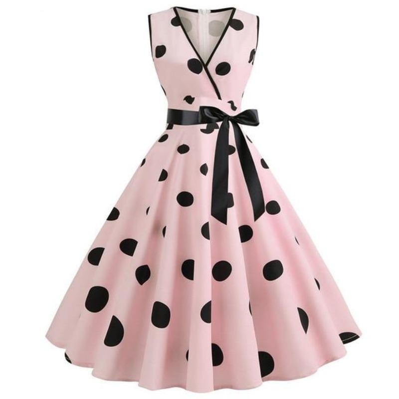 V-Neck 50s Dress