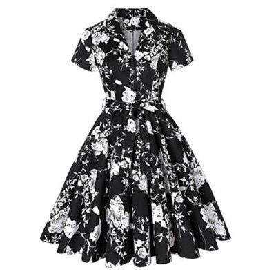 Plus Size Vintage Dress 60s B&W