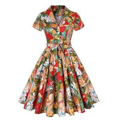 Plus Size 60s Pin-Up Vintage Dress