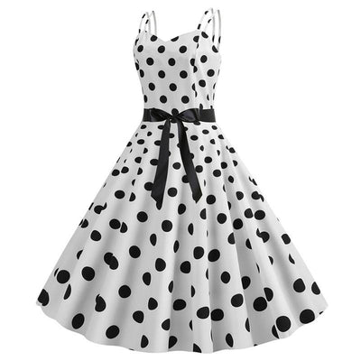 White Dots Rockabilly Vintage Dress