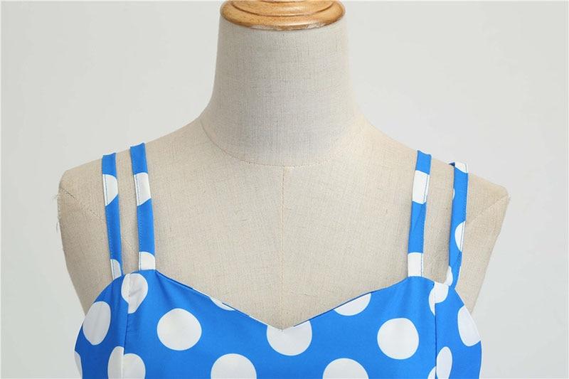 Vintage Blue Polka Dot Rockabilly Dress