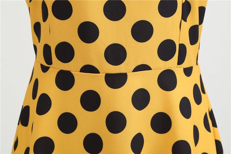Polka Dot Yellow Rockabilly Vintage Dress