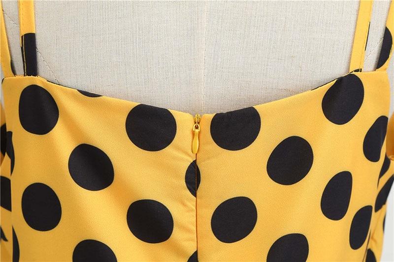 Polka Dot Yellow Rockabilly Vintage Dress