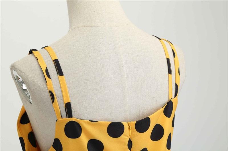 Polka Dot Yellow Rockabilly Vintage Dress