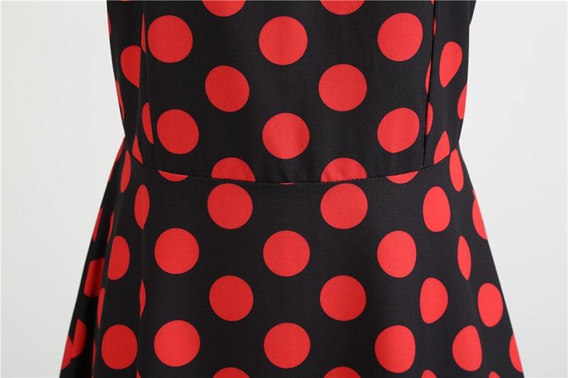 Vintage Rockabilly Dress Black Red Dots