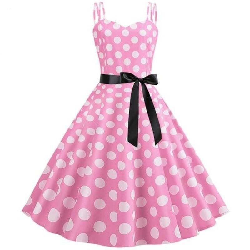 Polka Dot Pink Rockabilly Vintage Dress