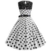 White Polka Dot Lace Vintage Dress