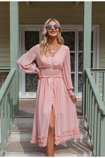 Vintage lang chiffon kjole