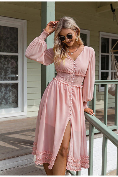 Vintage lang chiffon kjole
