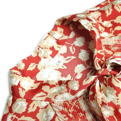 Vintage 40s Floral Dress Red