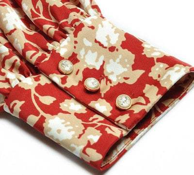 Vintage 40s Floral Dress Red