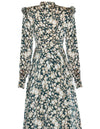 Vintage 1940s Floral Dress Green