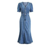 Vintage 40s Out-Fit Dress Blue