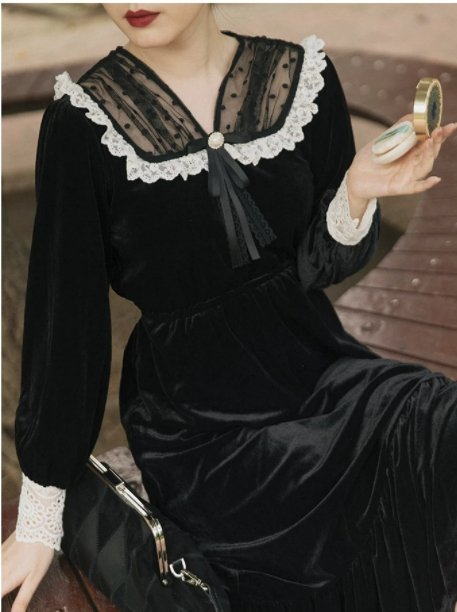 Vintage 40s Out-Fit Dress Black